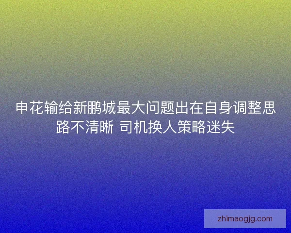 申花输给新鹏城最大问题出在自身调整思路不清晰 司机换人策略迷失