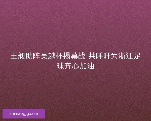 王昶助阵吴越杯揭幕战 共呼吁为浙江足球齐心加油