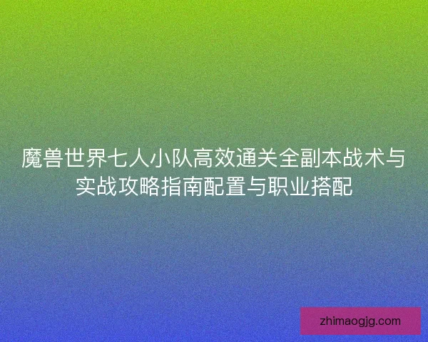 魔兽世界七人小队高效通关全副本战术与实战攻略指南配置与职业搭配