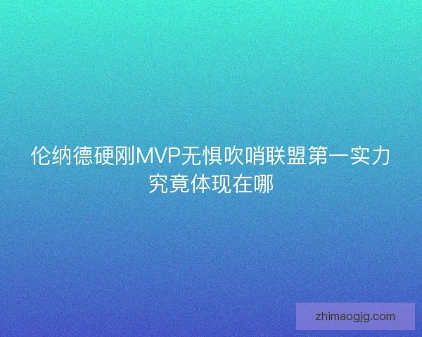 伦纳德硬刚MVP无惧吹哨联盟第一实力究竟体现在哪