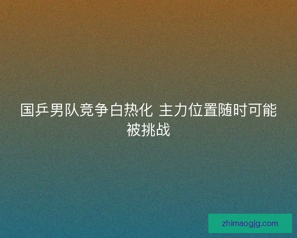 国乒男队竞争白热化 主力位置随时可能被挑战